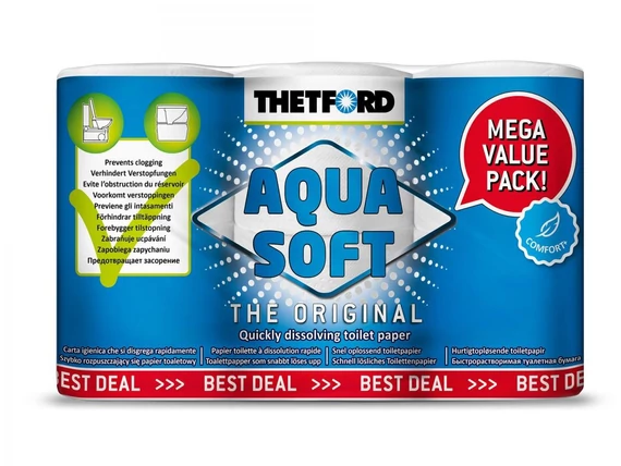 Thetford Aqua Soft MegaPack– Gyorsan oldódó WC-papír mobil toalettekhez